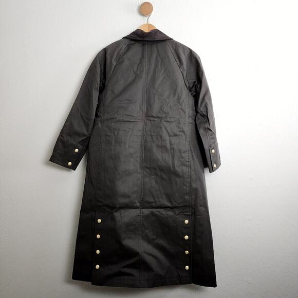 J.Crew NWT Long Barn Coat Waxed Cotton Twill Brown XS Petite Removable Vest - Picture 14 of 16